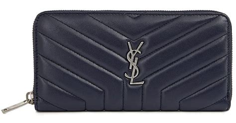 saint laurent monogram ysl quilted leather zip-around|YSL wallets for women.